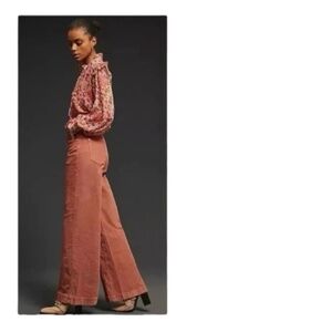 Anthropologie Pilcro The Gwen Wide Leg Pants in Rust